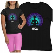 KOSZULKA DAMSKA JOGA YOGA MEDYTACJA CZARNY T-SHIRT DAMSKI LOGOSTORE