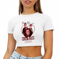 KOSZULKA DAMSKA KRÓTKA Biała Prezent Dla Fana GOSSIP GIRL CHUCK BASS Wz - M