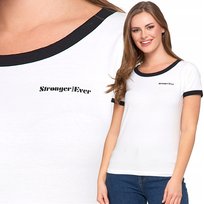 Koszulka Damska Krótki Rękaw Bawełniany Top T-Shirt Z Napisem Moraj L Patt3