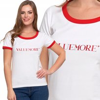 Koszulka Damska Krótki Rękaw Bawełniany Top T-Shirt Z Napisem Moraj M Patt2