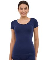 Koszulka damska krótki rękaw z wełną Brubeck COMFORT MERINO