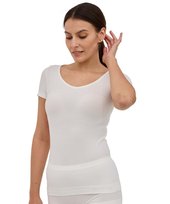 Koszulka damska krótki rękaw z wełną Brubeck COMFORT MERINO