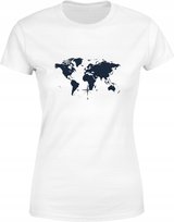 Koszulka damska mapa świata kompas dla podróżnika T-shirt damski