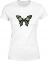 Koszulka damska motyl o skrzydłach w kształcie czaszek T-shirt damski