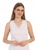 Koszulka damska na ramiączkach biała 100% BAWEŁNA r. XL