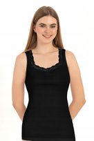 Koszulka damska na ramiączkach czarna 100% BAWEŁNA r. M