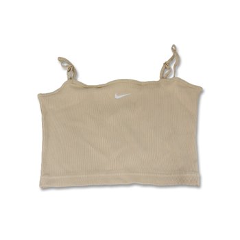 Koszulka damska Nike Sportswear Essential Rib Crop Top Sanddrift/White - DM6737-126-L - Nike