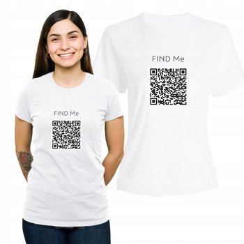 Koszulka Damska Personalizowana Na Prezent Find Me Twój Kod QR T-shirt S - Plexido