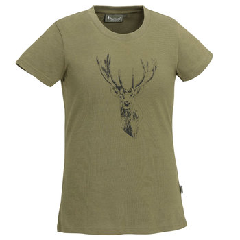 Koszulka damska Pinewood Red Deer oliwkowa L - PINEWOOD