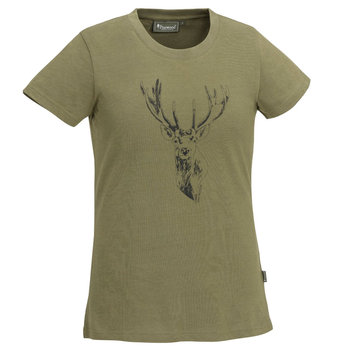 Koszulka damska Pinewood Red Deer oliwkowa M - PINEWOOD