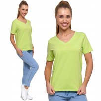 Koszulka Damska Premium Line T-Shirt Krótki Rękaw Bawełniana Moraj S Light Green