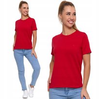 Koszulka Damska Premium Line T-Shirt Krótki Rękaw Bawełniana Moraj Xl Fuchsia