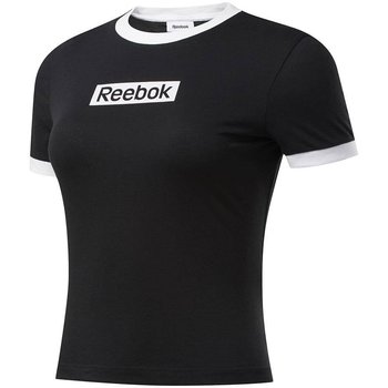 Koszulka damska Reebok Training Essentials Linear Logo Tee czarno-biała FK6681 - Reebok
