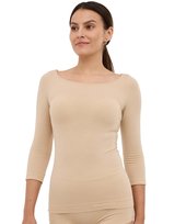Koszulka damska rękaw 3/4 z wełną Brubeck COMFORT MERINO