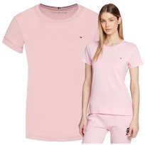 Koszulka Damska Różowa Tommy Hilfiger Bawełniana Elegancka Elegancka r.M