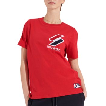 Koszulka damska Superdry Sportstyle Chenille klasyczna t-shirt -S - Superdry