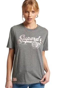 Koszulka damska Superdry Vintage Script Style t-shirt szary-L - Superdry