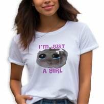 KOSZULKA DAMSKA T-Shirt Biała Na Prezent Urodziny I'M JUST A GIRL Wz M