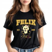 Koszulka Damska T-shirt Czarna FELIX STRAY KIDS Muzyka Kpop Idole Rozmiar L Inna marka