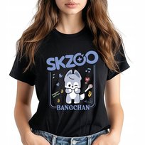 Koszulka Damska T-shirt Czarna SKZO BANGCHAN Muzyka Kpop Na Prezent Rozm M Inna marka