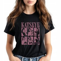 Koszulka Damska T-shirt Czarny KATSEYE MERCH Muzyka K-pop Na Prezent - M Wz Inna marka