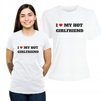 Koszulka Damska  T-shirt Prezent Nadruk I Love My Girlfriend XL - Plexido