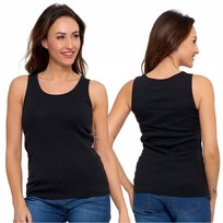 Koszulka Damska Tank-Top Bawełniana Na Ramiączkach Klasyczna Moraj 4Xl Black
