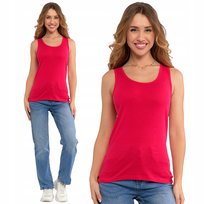Koszulka Damska Tank-Top Bawełniana Na Ramiączkach Klasyczna Moraj L Fuchsia