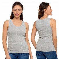 Koszulka Damska Tank-Top Bawełniana Na Ramiączkach Klasyczna Moraj L Light Grey