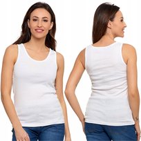 Koszulka Damska Tank-Top Bawełniana Na Ramiączkach Klasyczna Moraj M White Moraj
