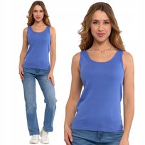 KOSZULKA DAMSKA TANK-TOP BAWEŁNIANA NA RAMIĄCZKACH KLASYCZNA MORAJ XXL BLUE