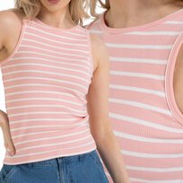 KOSZULKA DAMSKA TANK TOP PRĄŻKOWANA BAWEŁNIANA DOPASOWANA MORAJ 3XL PATT 2