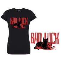 Koszulka damska Tshirt z nadrukiem czarny kot czarna 2XL DEYORA