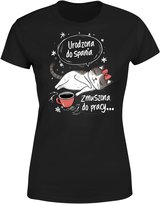 Koszulka damska Urodzona do spania Zmuszona do pracy śmieszny T-shirt