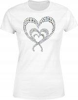 Koszulka damska z Kryształkowym Sercem 2 - Połyskująca i Stylowa T-shirt