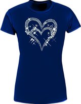 Koszulka damska z Kryształkowym Sercem Połyskująca i Stylowa T-shirt damski