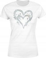 Koszulka damska z Kryształkowym Sercem Połyskująca i Stylowa T-shirt damski