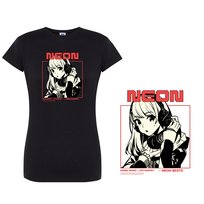 Koszulka damska z nadrukiem anime girl słuchawki tshirt czarna XL DEYORA