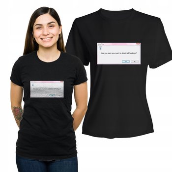 Koszulka Damska z Nadrukiem Bawełniany T-shirt na Prezent Delete Feelings L - Plexido