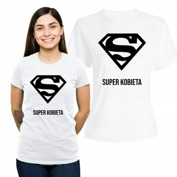 Koszulka Damska z Nadrukiem Bawełniany T-shirt Na Prezent Super Kobieta L - Plexido