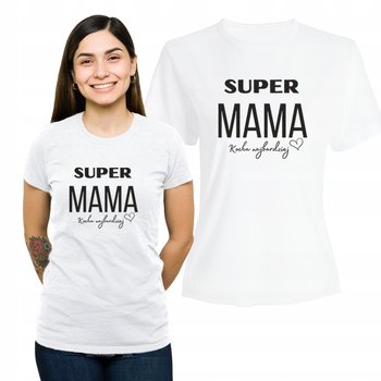 Koszulka Damska z Nadrukiem Bawełniany T-shirt na Prezent Super Mama S - Plexido