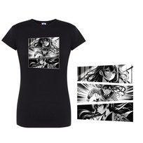 Koszulka damska z nadrukiem manga anime girl tshirt czarna M DEYORA