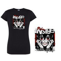 Koszulka damska z nadrukiem manga horror tshirt czarna S DEYORA