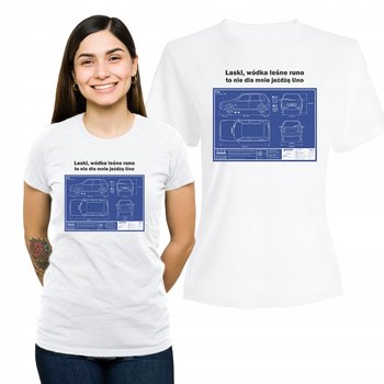 Koszulka Damska z Nadrukiem  T-shirt Na Prezent Jeżdżę UNO XXL - Plexido