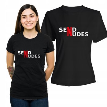 Koszulka Damska z Nadrukiem  T-shirt na Prezent Send Nudes XXL - Plexido
