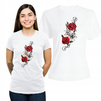 Koszulka Damska z Nadrukiem  T-shirt Prezent Biała Róża XXL - Plexido