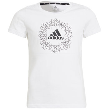 Koszulka dla dzieci adidas G GFX Tee 1 biała GT1421 - Adidas