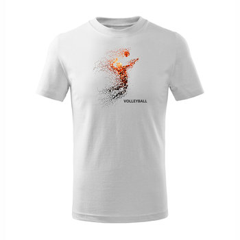 Koszulka dla dzieci dziecięca do siatkówki z siatkówką siatkówka volleyball biała-146 cm/10 lat