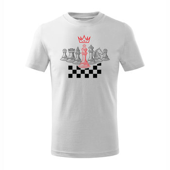 Koszulka dla dzieci dziecięca szachy dla szachisty z szachami w szachy biała-158 cm/12 lat