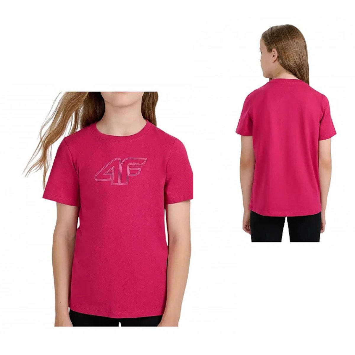 4F Koszulka dla dziewczyn 4F z dużym logo 4FJWAW25TTSHF2388 r.152